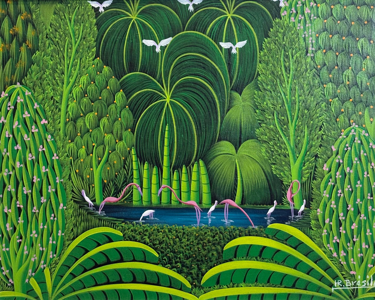 Les Flamants et Palmiers by Henri-Robert Brésil